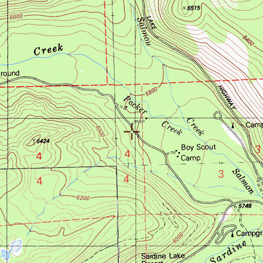 Topographic Map of Downieville Scout Camp, CA
