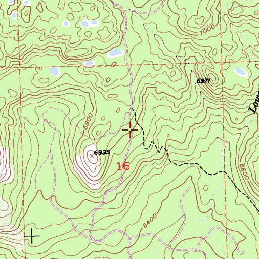 Topographic Map of Lola Montez Trail, CA