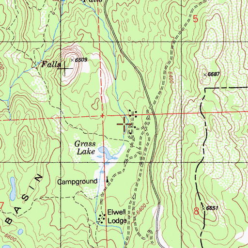 Topographic Map of Lake Center Lodge, CA