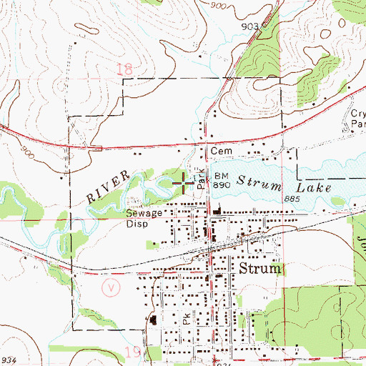 Topographic Map of Carters Creek, WI