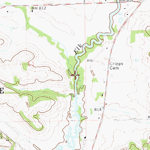 Topographic Map of Little Elk Creek, WI