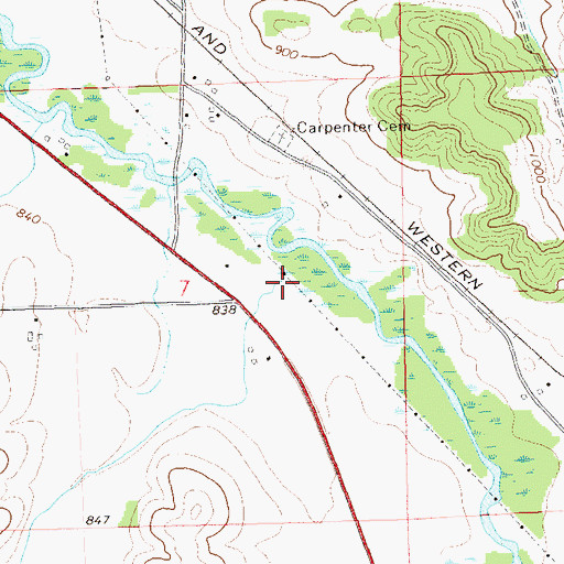 Topographic Map of Welchs Creek, WI