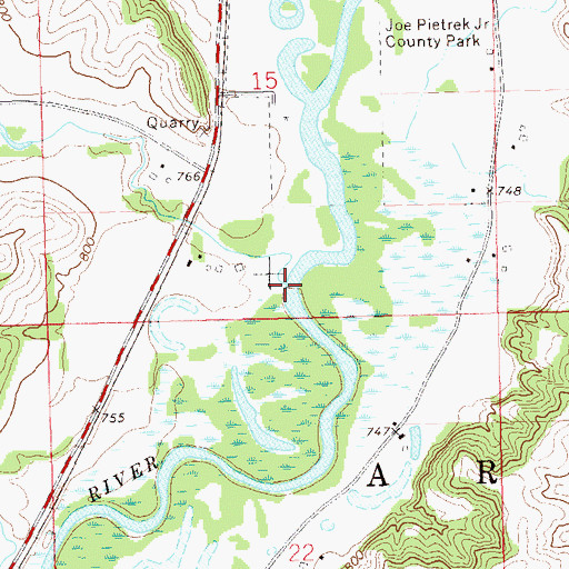 Topographic Map of Kniffen Creek, WI