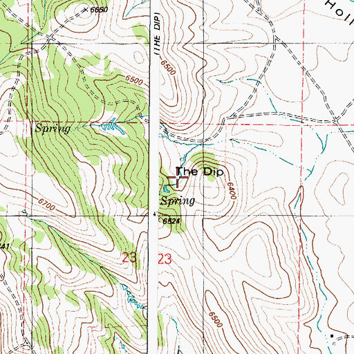 Topographic Map of The Dip, ID