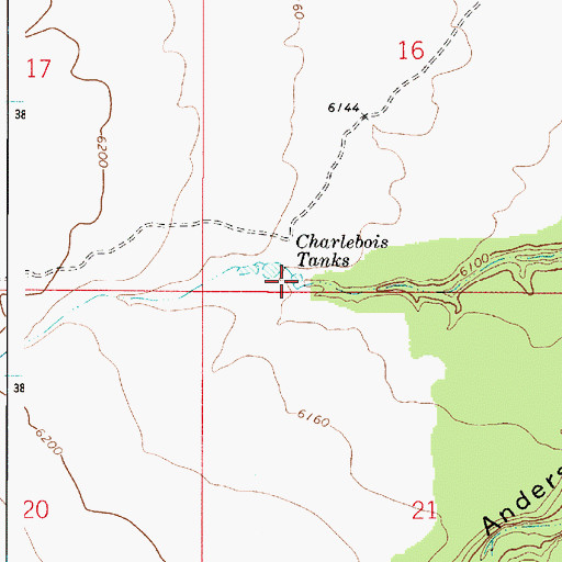 Topographic Map of Charlebois Tanks, AZ