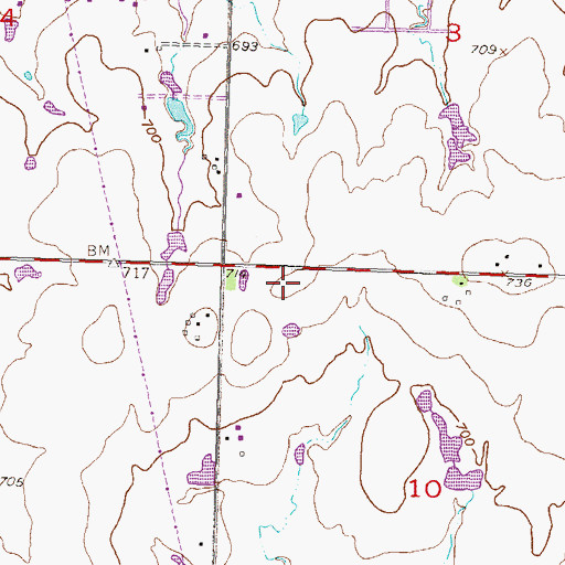 Topographic Map of Graceland Memorial Park Cemetery, OK