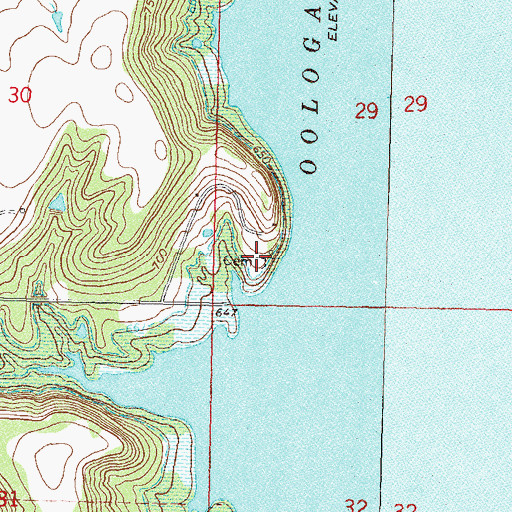 Topographic Map of Bible Cemetery, OK