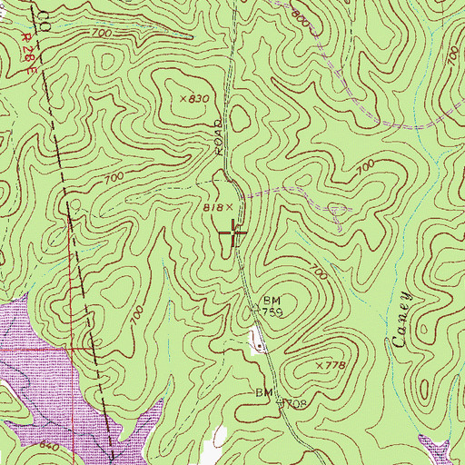 Topographic Map of Garrett Family Cemetery, GA