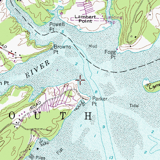 Topographic Map of Collins Point, ME