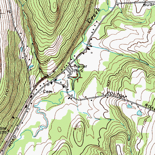 Topographic Map of Mason Brook, NY