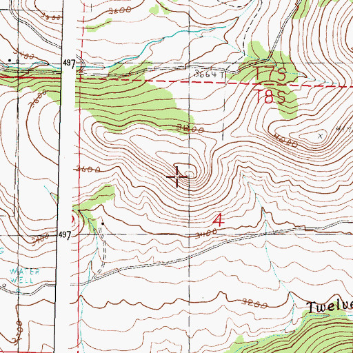 Topographic Map of Shivers Rim, OR