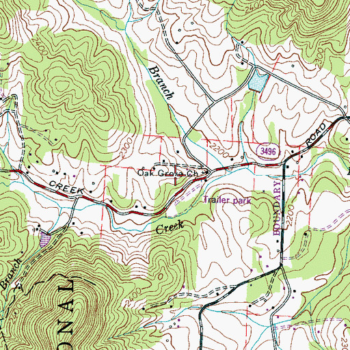 Topographic Map of Graham Cemetery, NC