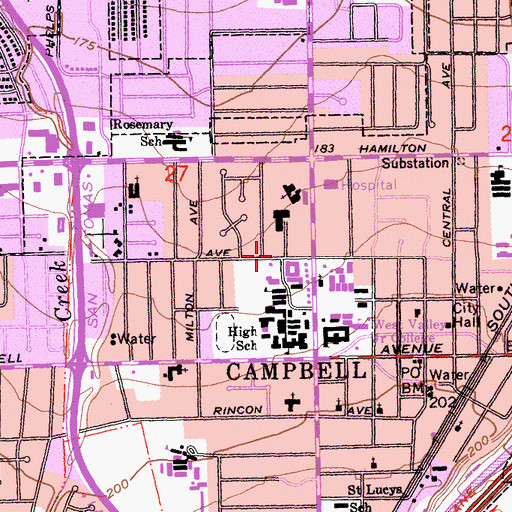 Topographic Map of The Home Church, CA