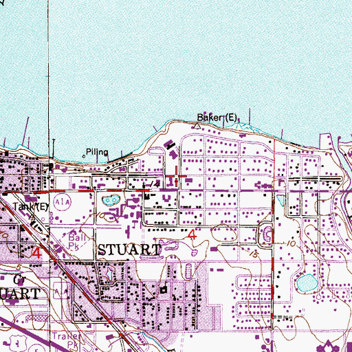 Topographic Map of Saint Marys Episcopal Church, FL