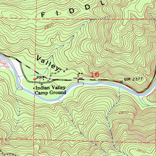 Topographic Map of Rocky Rest Campground, CA