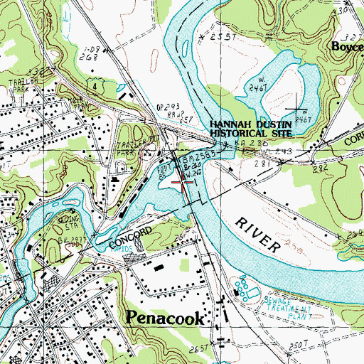 Topographic Map of Dustin Island, NH