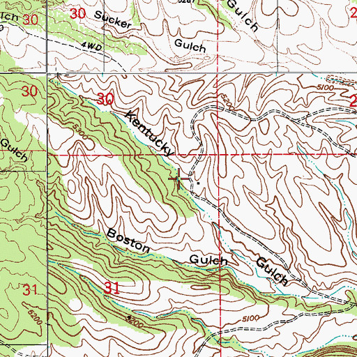 Topographic Map of Kentucky Camp, AZ