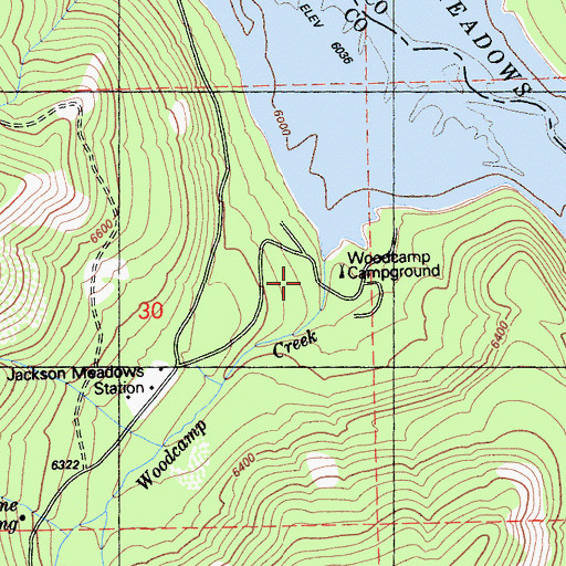 Topographic Map of Fir Top Campground, CA
