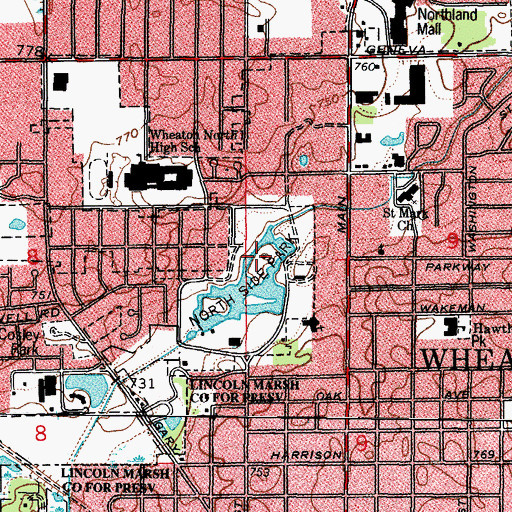 Topographic Map of Boy Scout Island, IL