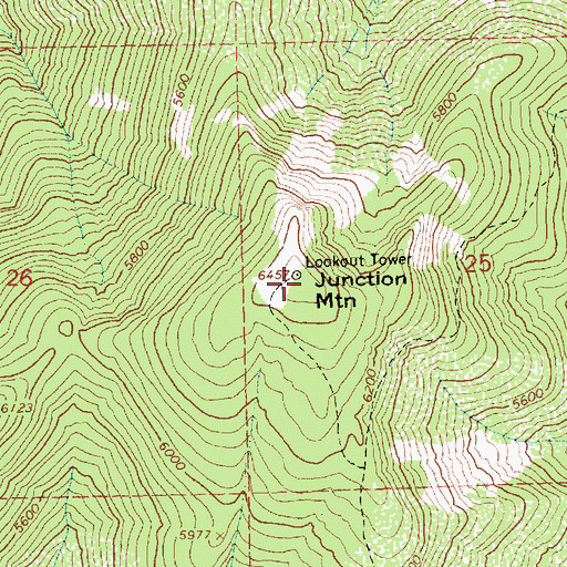 Topographic Map of Junction Mountain, ID