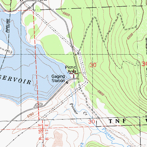 Topographic Map of Annie McCloud Campground, CA