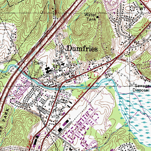 Topographic Map of Church on the Rock Ministries, VA