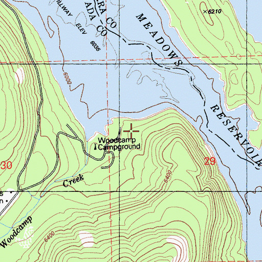 Topographic Map of Silver Tip Campground, CA