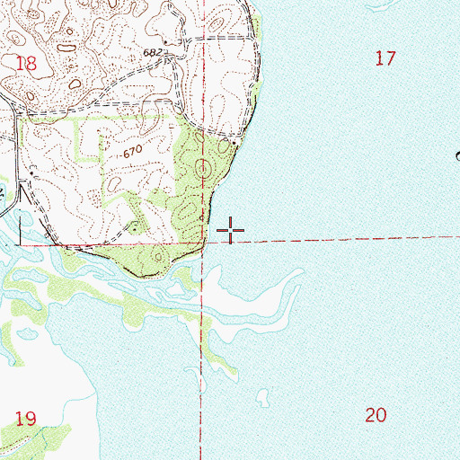 Topographic Map of Pritchard Maloney Lake, MN