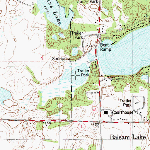 Topographic Map of Laurel Lake, WI
