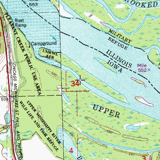 Topographic Map of Bowman Slough, IA
