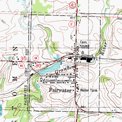 Topographic Map of Fairwater Pond, WI