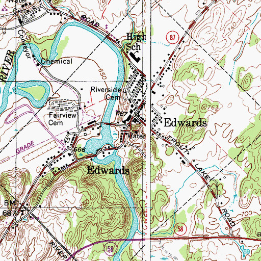 Topographic Map of Edwards Census Designated Place, NY