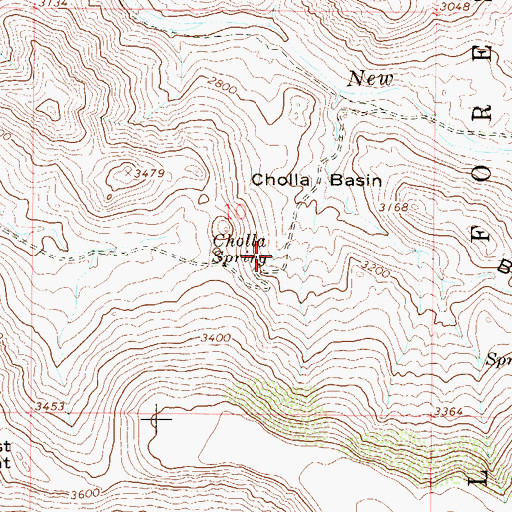 Topographic Map of Cholla Spring, AZ