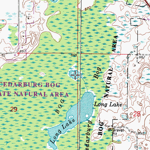 Topographic Map of Donut Lake, WI