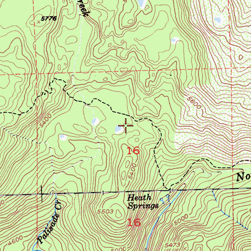 Topographic Map of Heath Falls Overlook Trail, CA
