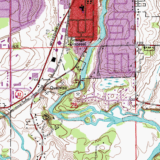 Topographic Map of Lime Kiln Millpond, WI