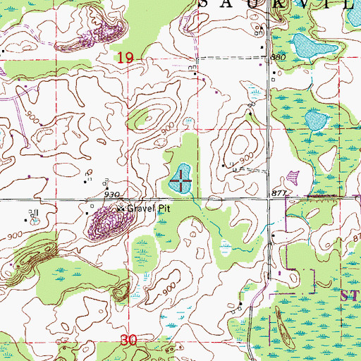 Topographic Map of Roeckl Lake, WI