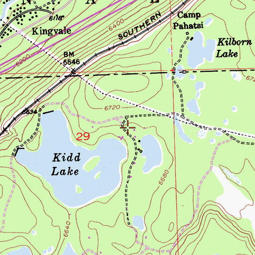 Topographic Map of Kidd Lake Campgrond, CA