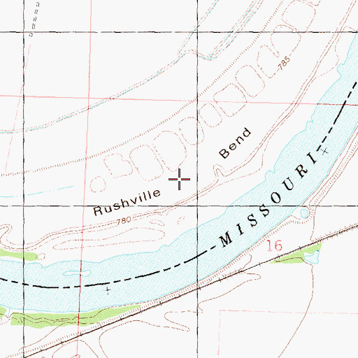 Topographic Map of Rushville Bend, MO