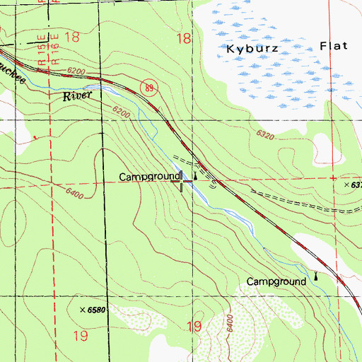 Topographic Map of Upper Little Truckee Campground, CA