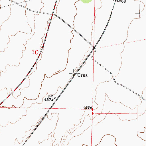 Topographic Map of Cruz, UT