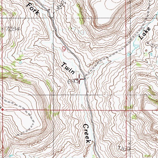Topographic Map of Lake Creek, WY