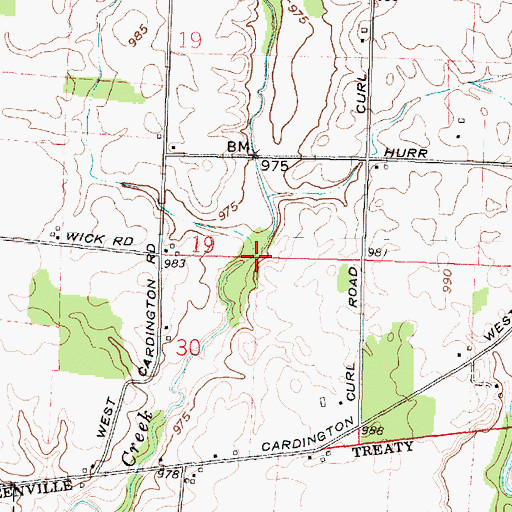 Topographic Map of Ossing Run, OH