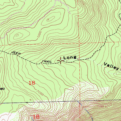 Topographic Map of Long Valley Trail, CA
