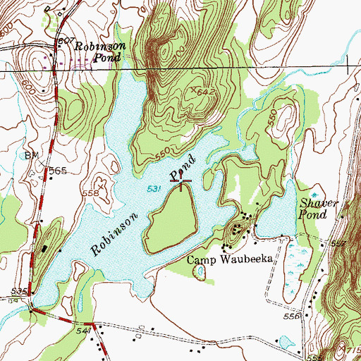 Topographic Map of Taconic Shores Census Designated Place, NY
