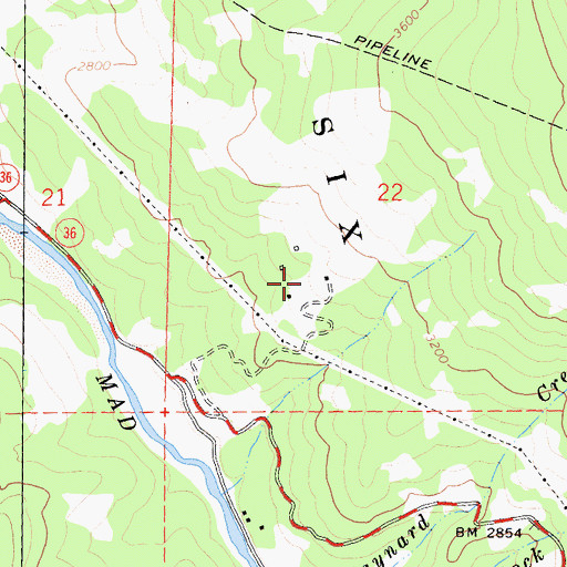 Topographic Map of Feldmiller Ranch, CA