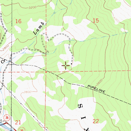Topographic Map of Sand Place, CA