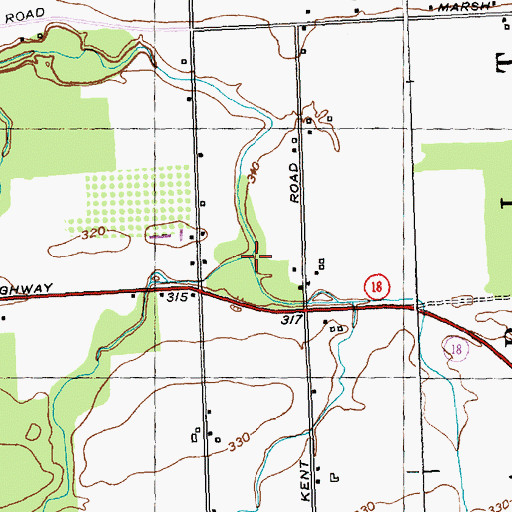 Topographic Map of Gilbert Creek, NY