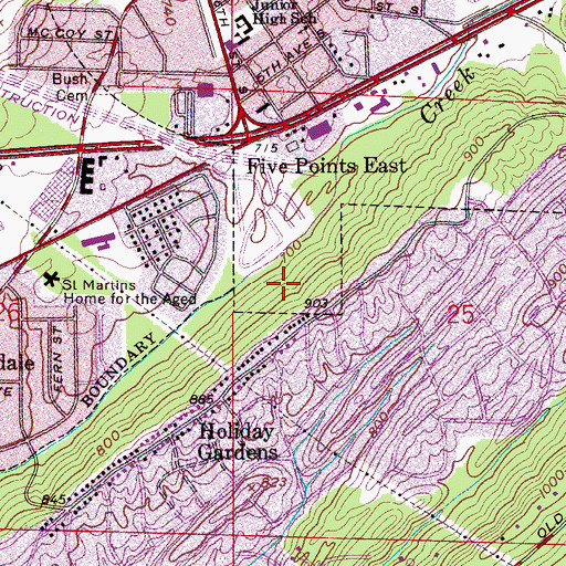 Topographic Map of Silky Woods, AL