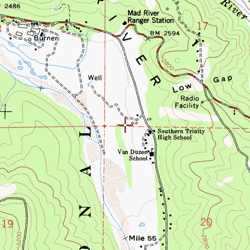 Topographic Map of Cobb Ranch, CA